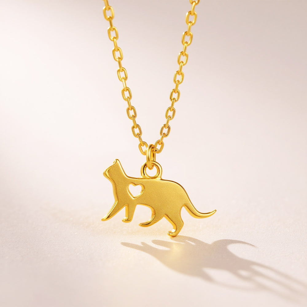 Tiny Sweetheart Cat Necklace
