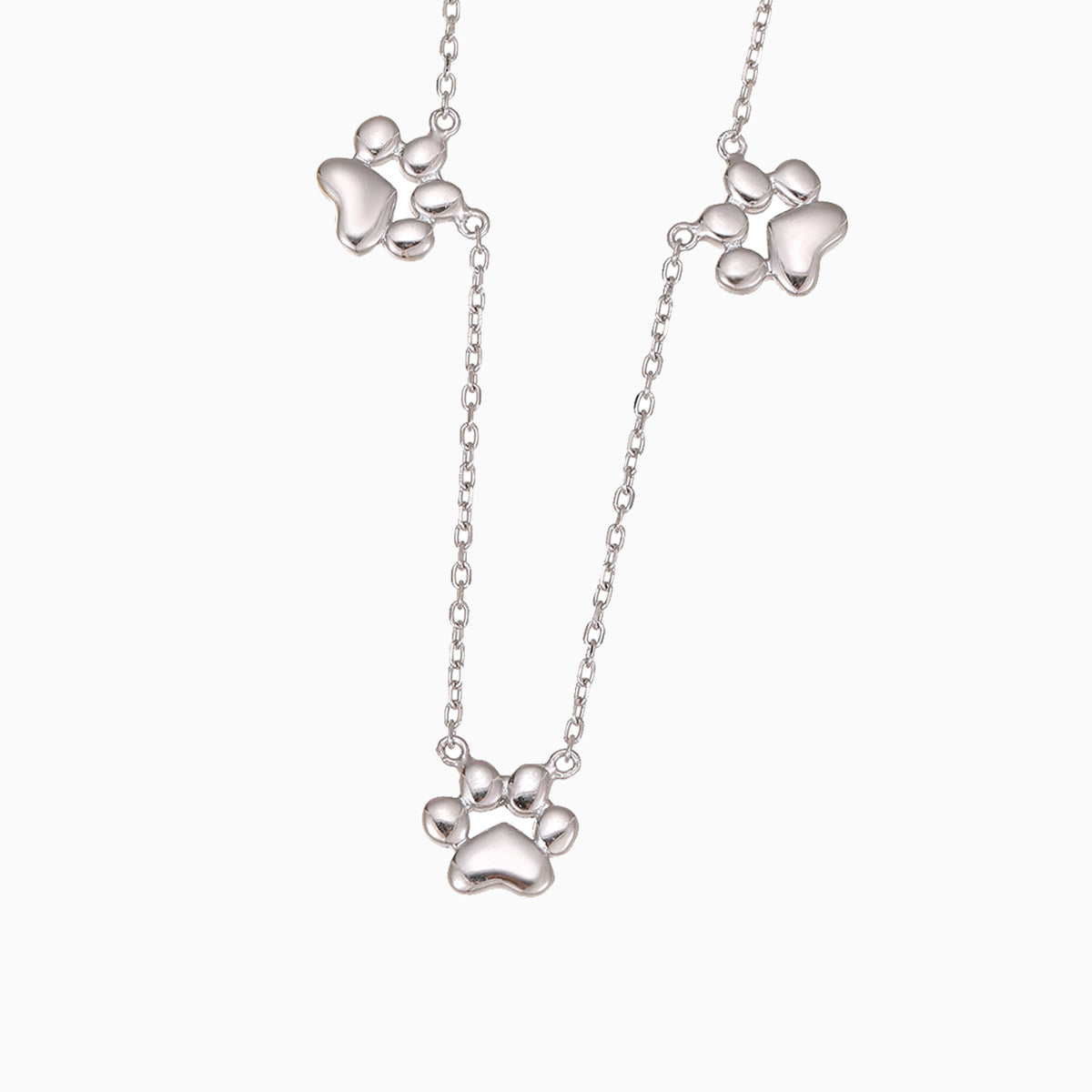 Teeny Tiny Trinity Paw Necklace