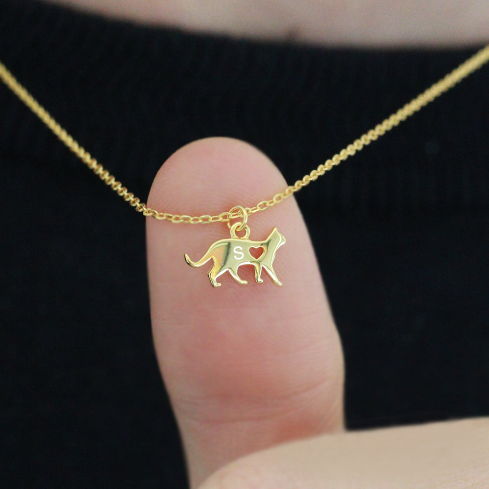 Tiny Sweetheart Cat Necklace