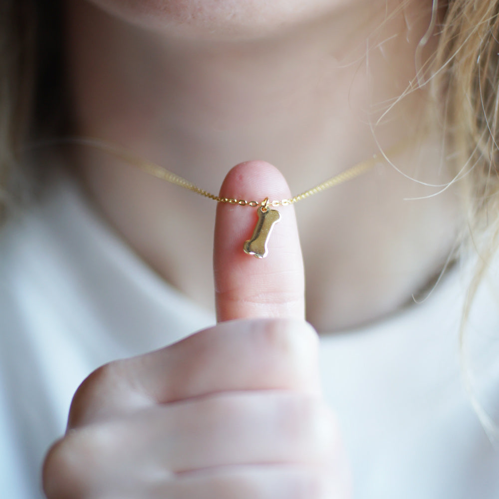 Teeny Tiny Dog Bone Necklace