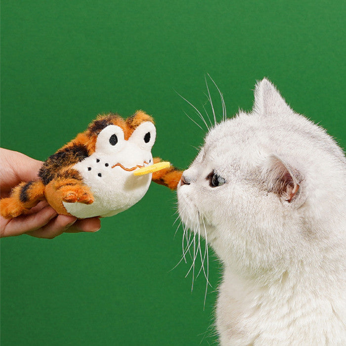 鳴き声のカエルの猫用おもちゃ
