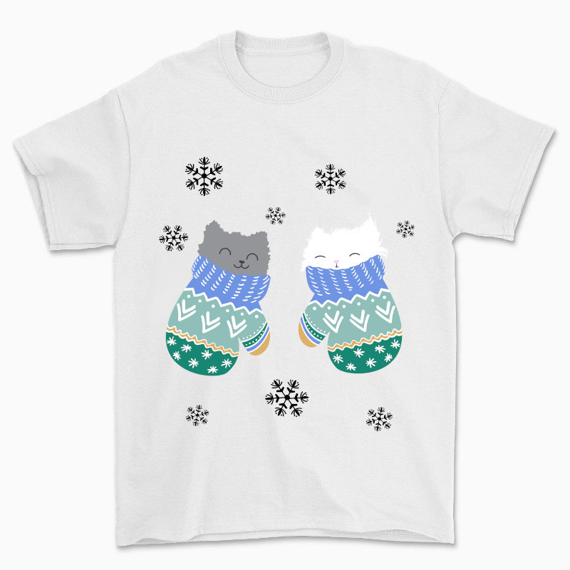 T-Shirt mit Kätzchen-Fäustlingen