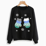 Sweatshirt mit Kätzchen-Fäustlingen