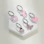 Rosa Halsband-Charm-Set (Silber)