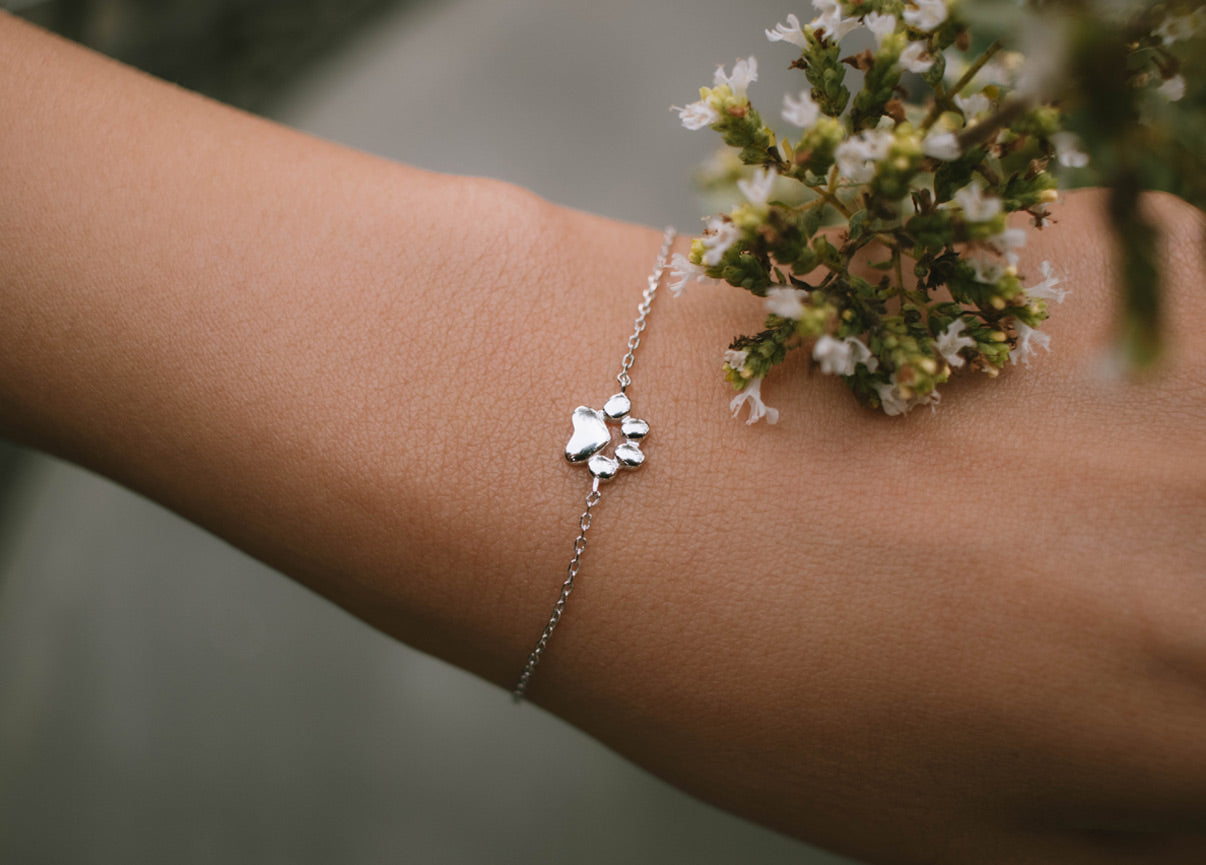 Teeny Tiny Paw Bracelet - Paw Jewelry for Pet Memorial Gift