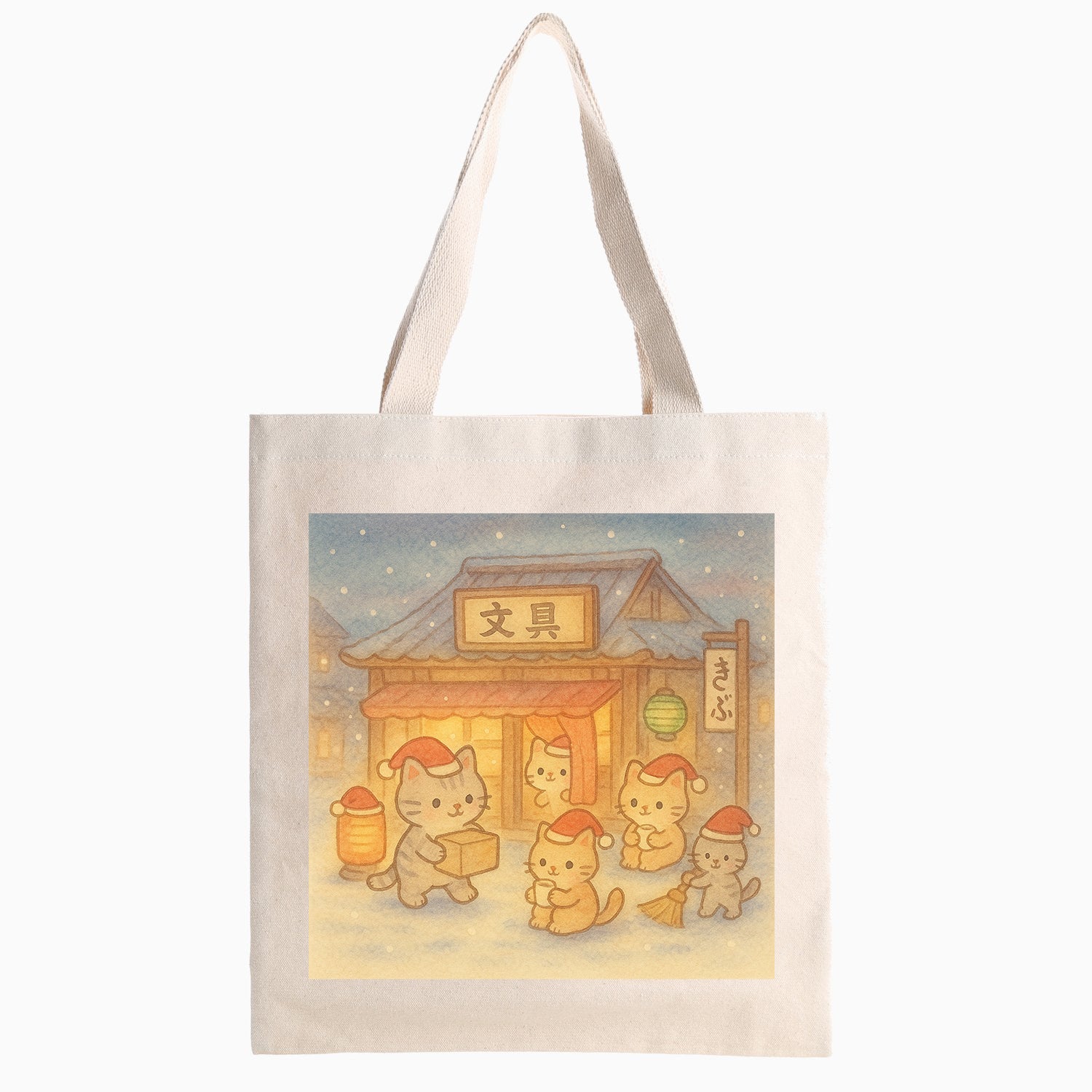 Cute Xmas Cat Tote Bag