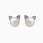 Pearl Cat Earrings
