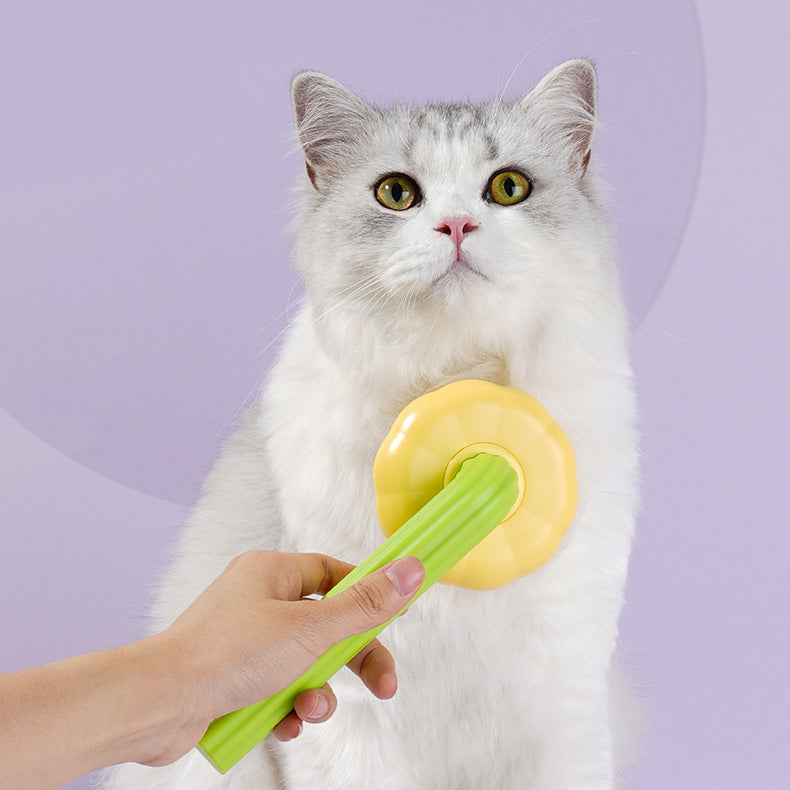 sunflower cat grooming brush with massage bristles