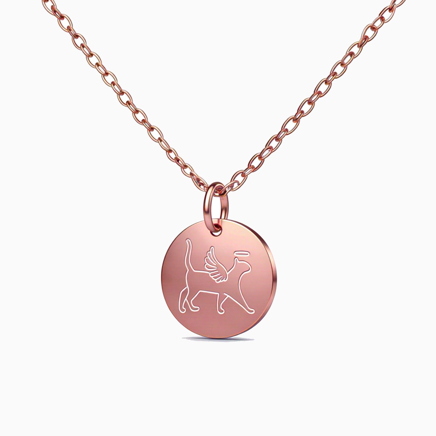 Cat Memorial Disc Necklace
