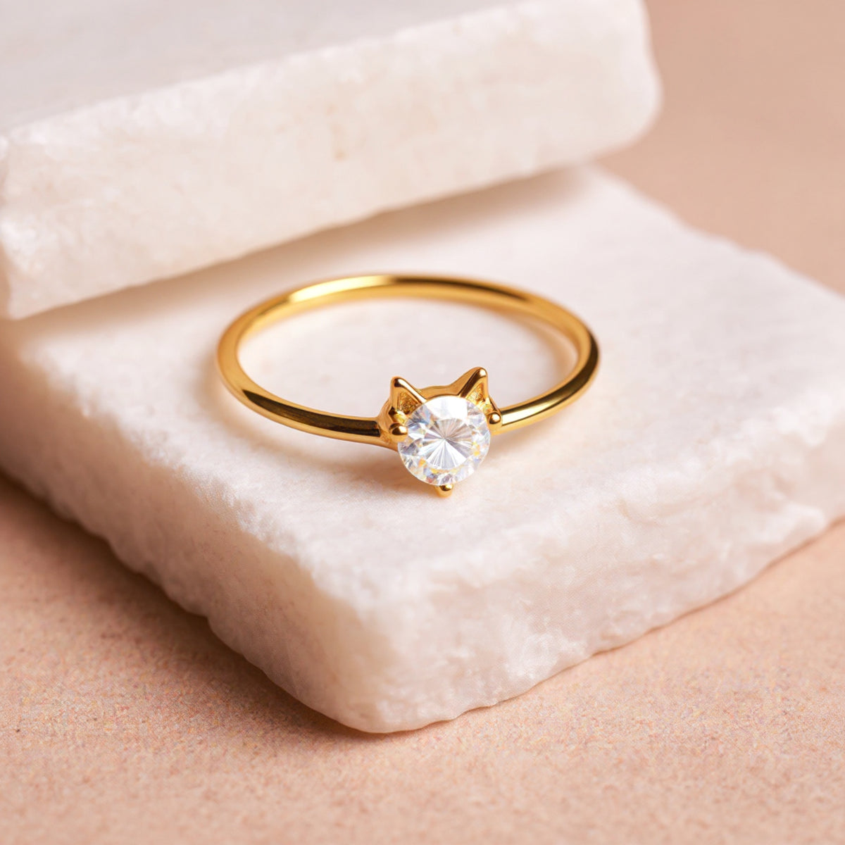 Itty Bitty Kitty Ring Diamond Cat Ring Pawsome Couture®