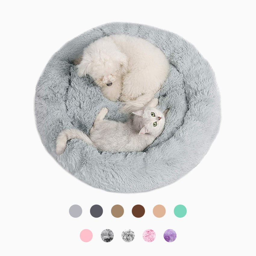 Purple Cream Calming Pet Bed