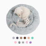 Gray and White Calming Pet Bed