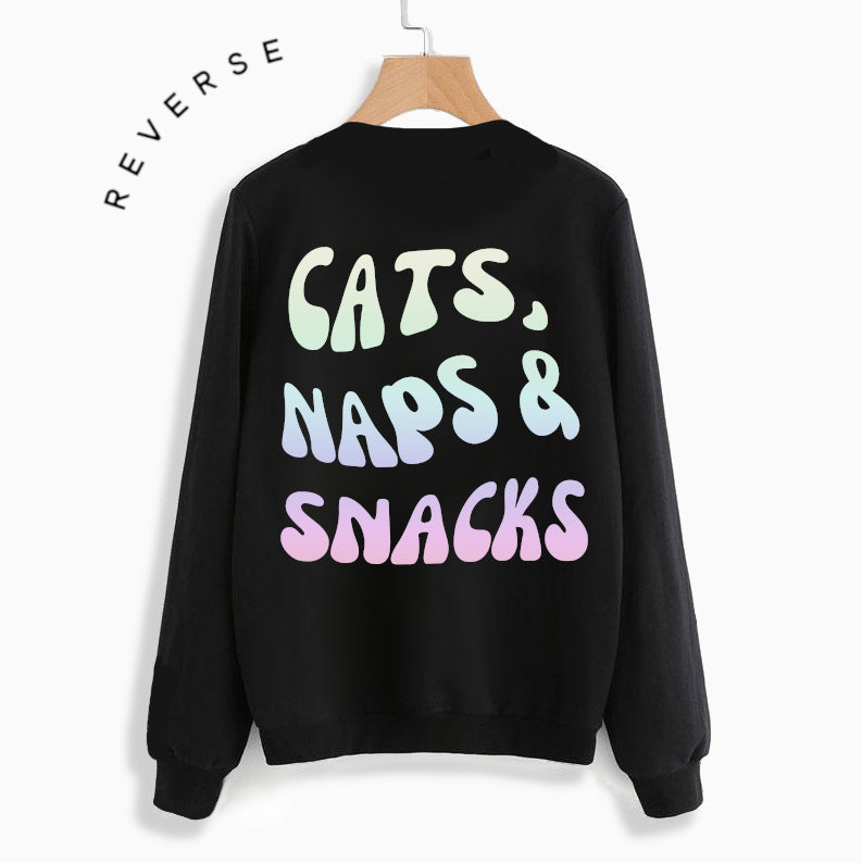 Colorful Cats, Naps & Snacks Sweatshirt