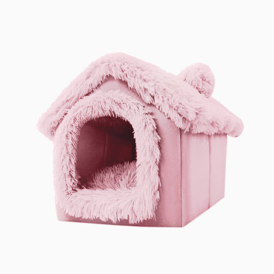 Pink Cozy Pet Bed - Pet Bed - Enclosed Roof for Cats and Dogs