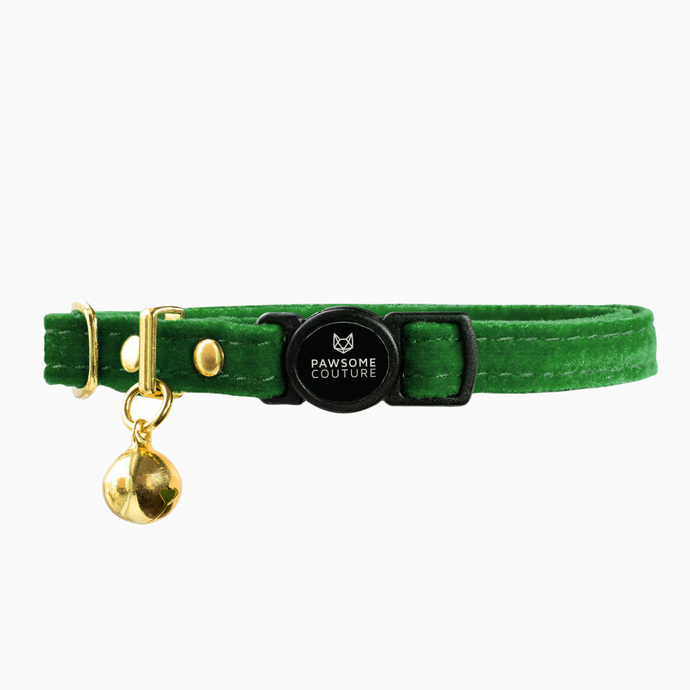 Emerald Velvet Cat Collar
