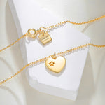 Tiny Heart Paw Print Necklace