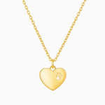 Tiny Heart Paw Print Necklace