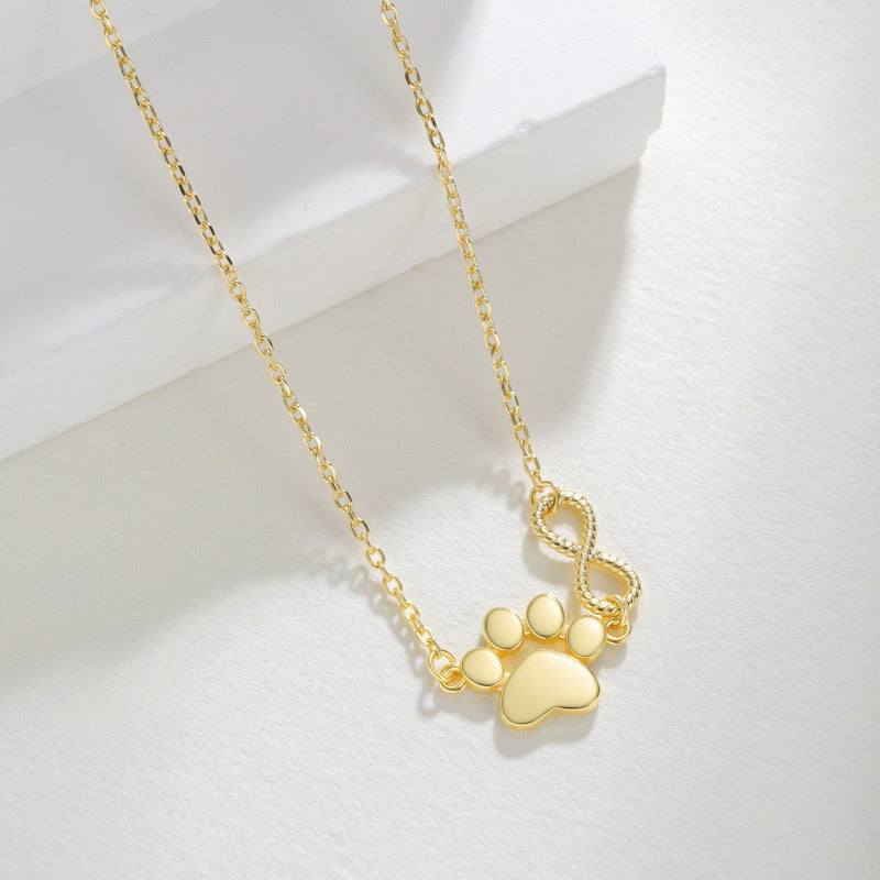 Tiny Infinity Paw Necklace