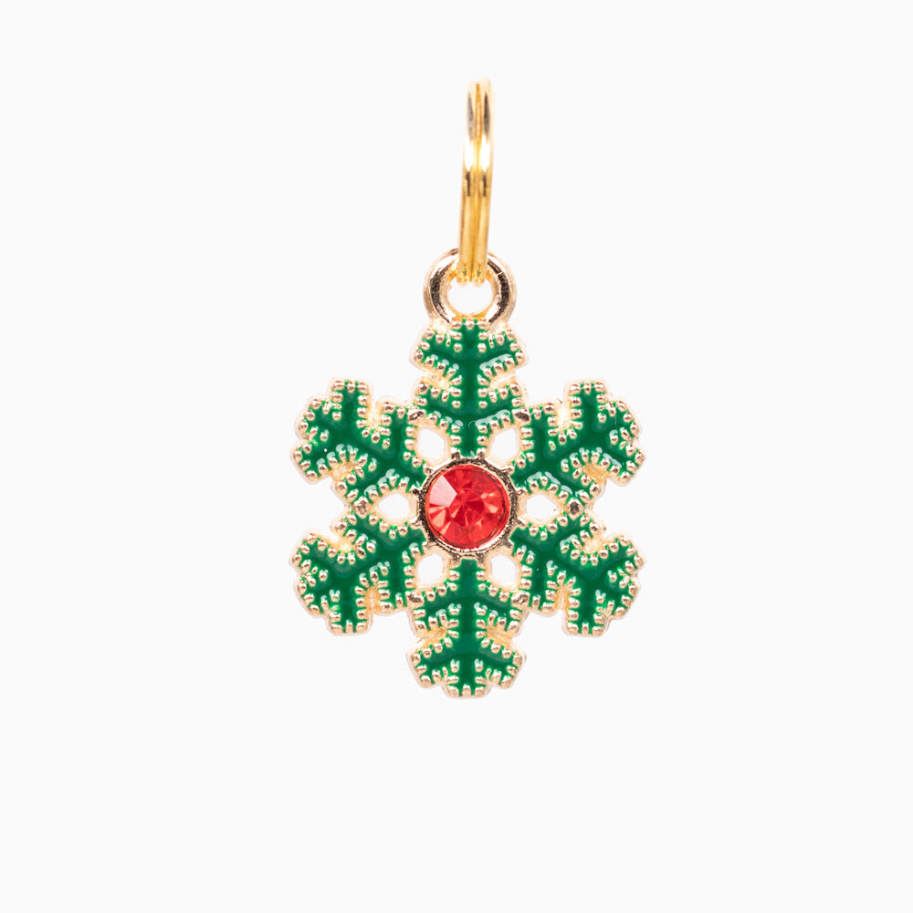 Red Diamond Snowflake Pet Collar Charm