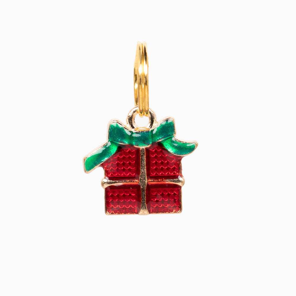 Red Present Pet Collar Charm