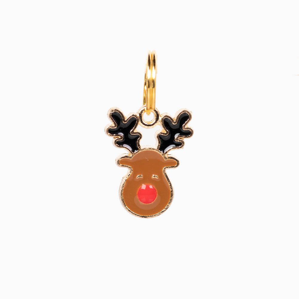 Brown Rudolph Pet Collar Charm