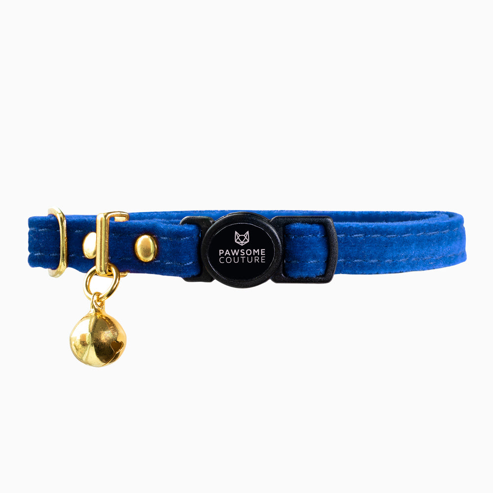 Sapphire Velvet Cat Collar