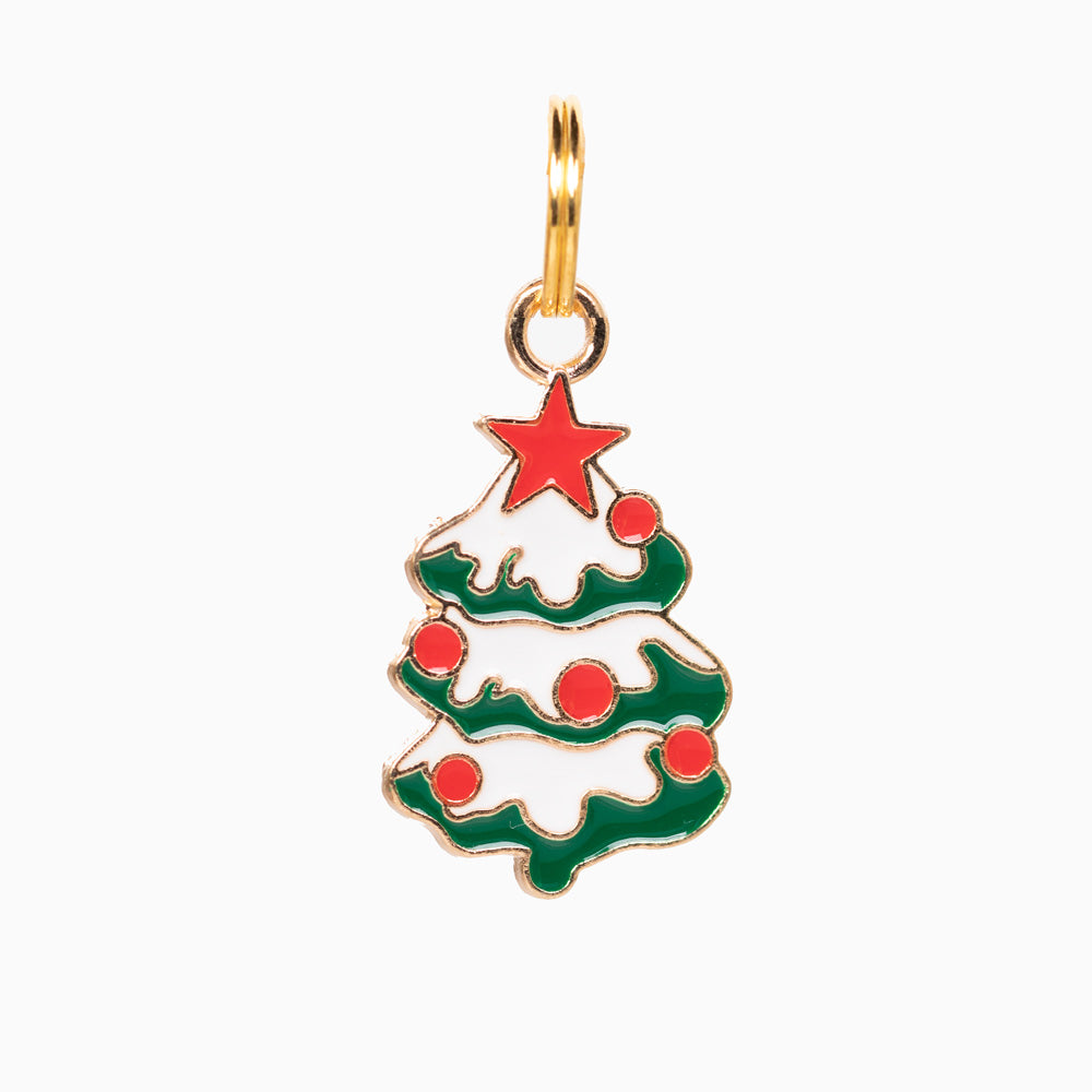 Snow Xmas Tree Pet Collar Charm