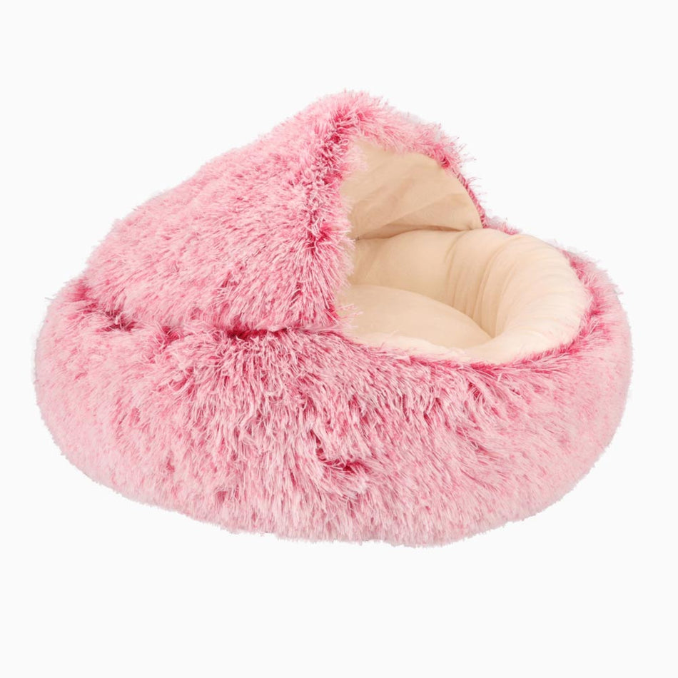 Strawberry Red Plush Calming Pet Nest Pawsome Couture