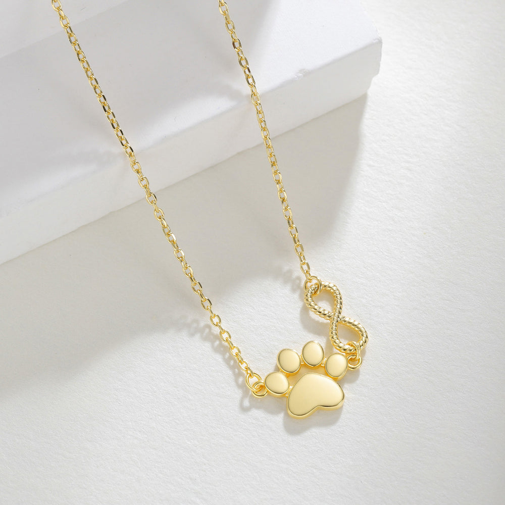 Tiny Infinity Paw Necklace