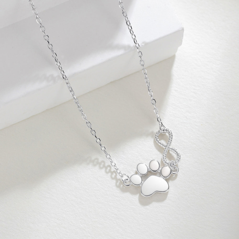 Tiny Infinity Paw Necklace