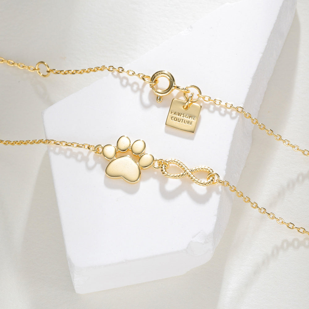 Tiny Infinity Paw Necklace