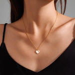 Tiny Heart Paw Print Necklace