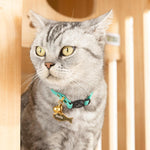 Turquoise Leather Cat Collar