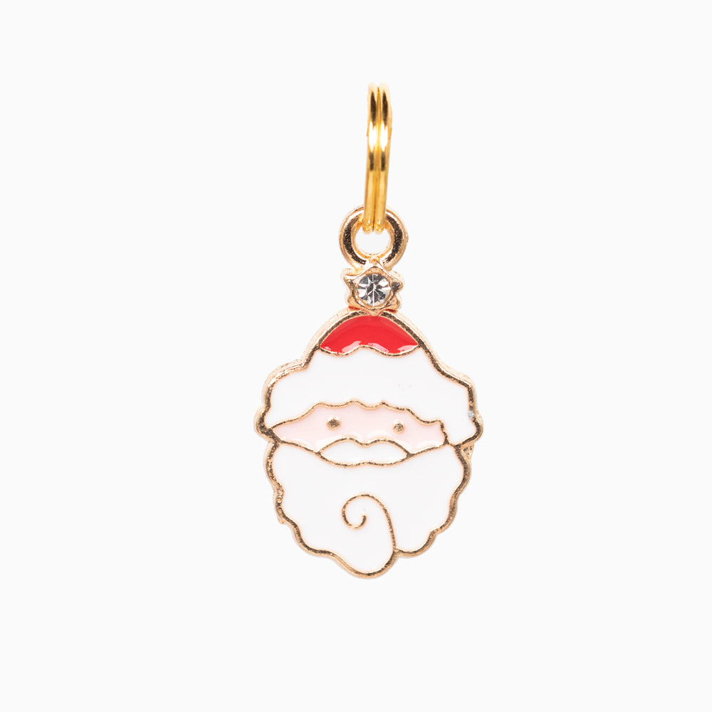 White Diamond Santa Pet Collar Charm