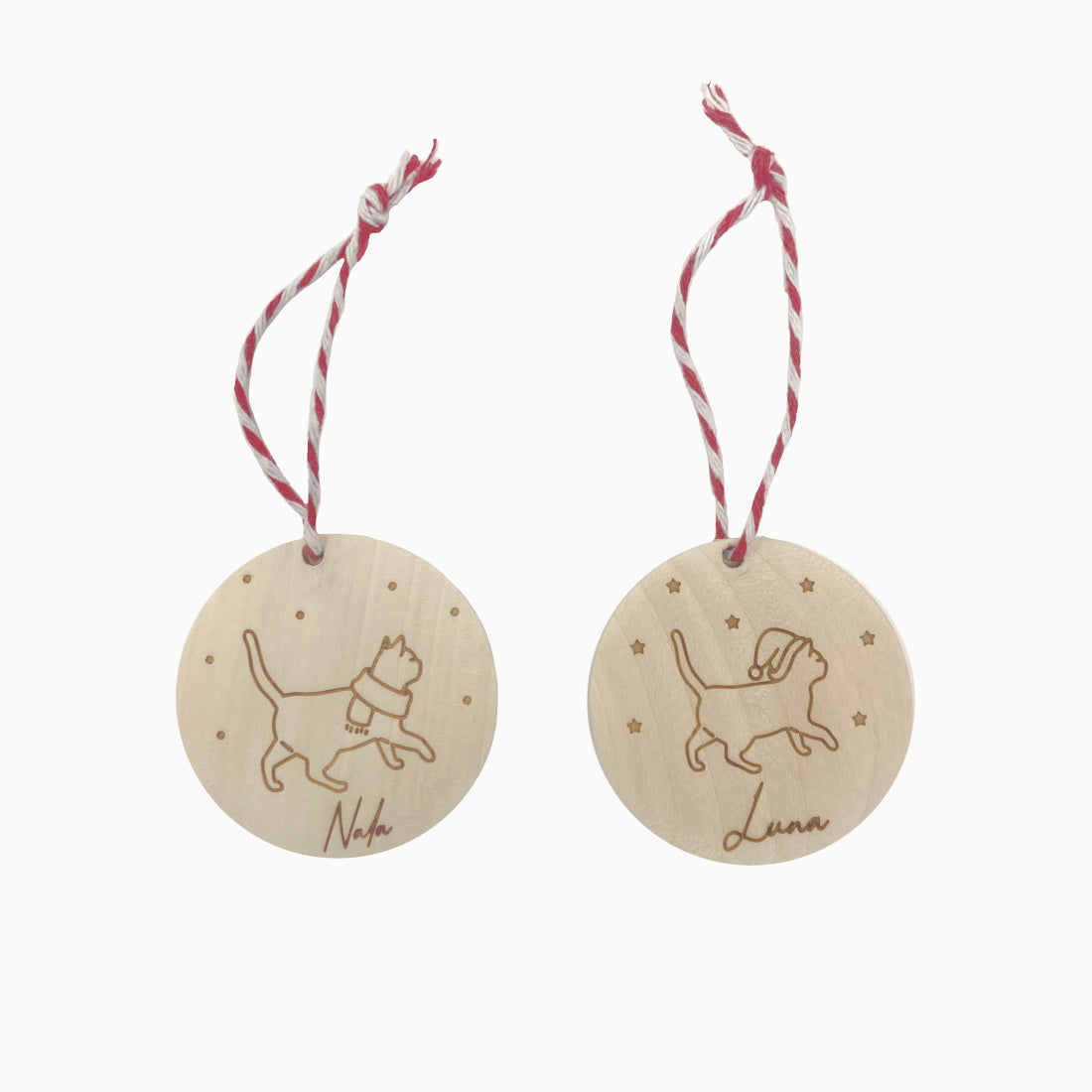 Engraved Xmas Wooden Decorations