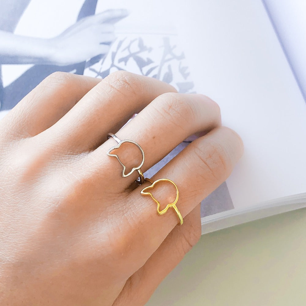 Open Cat Face Ring - Pawsome Couture