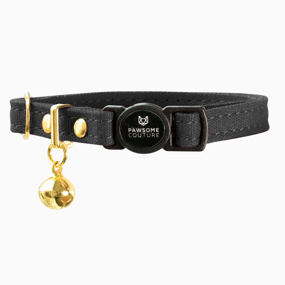 Black Cotton Cat Collar