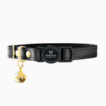 Black Luxury Leather Cat Collar
