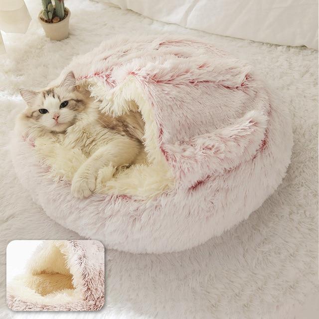 Pink Blended Calming Nest Bed for Cats- Calming Pet Bed by Pawsome Couture