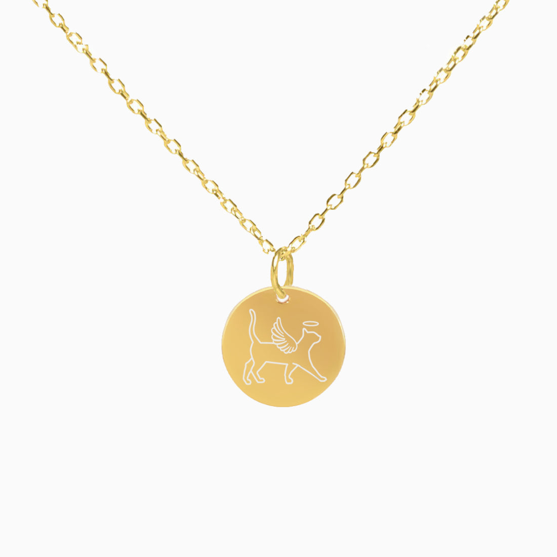 Cat Memorial Disc Necklace