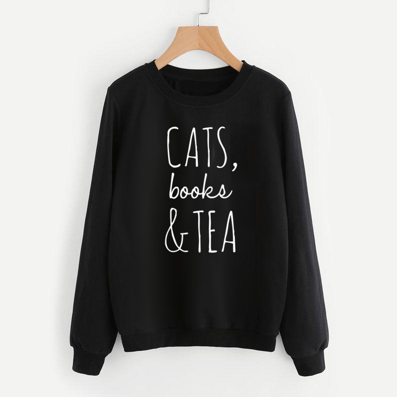 Cats, Books & Tea Sweatshirt - Pawsome Couture