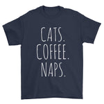 Cats, Coffee & Naps T-Shirt - Pawsome Couture