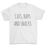 Cats, Naps & Snacks T-Shirt - Pawsome Couture