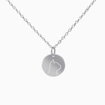 Cat Silhouette Disc Necklace