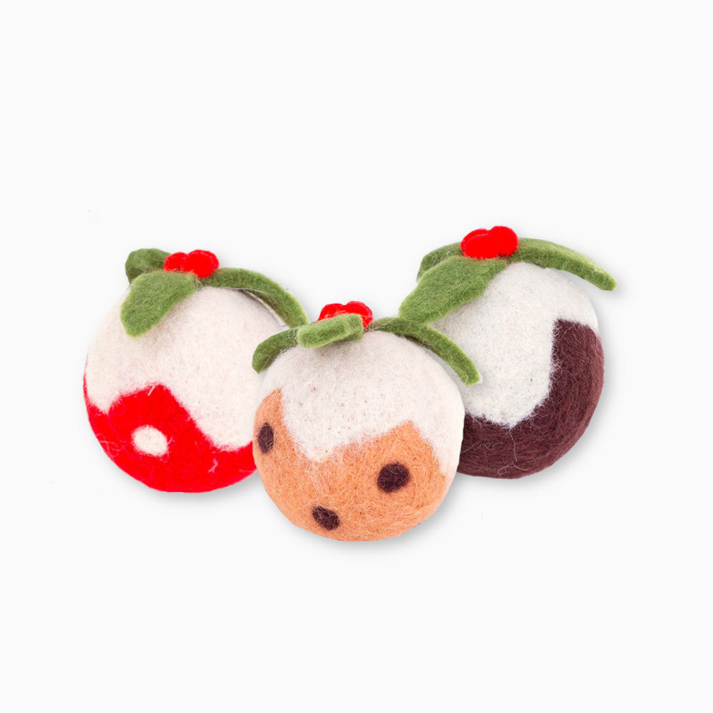 Christmas Pudding Wool Cat Toys