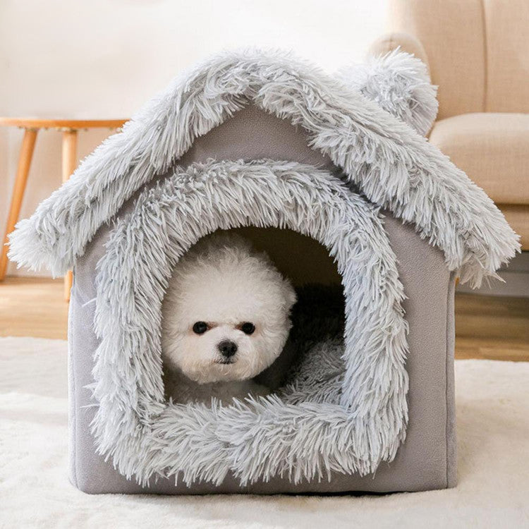 Small Dog House Bed with Roof and Enclosed