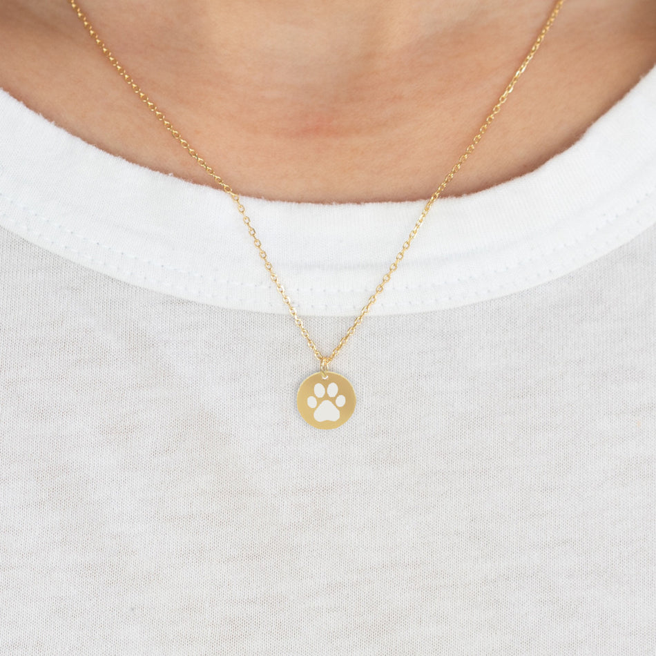 Paw Disc Necklace