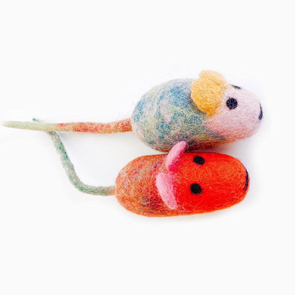 Felt mice for cats - Cat toys made of pure wool