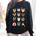 Festive Cats Xmas Sweatshirt - Pawsome Couture
