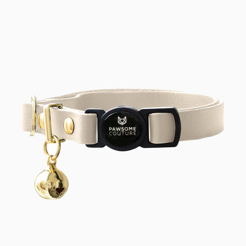 Ivory Leather Cat Collar